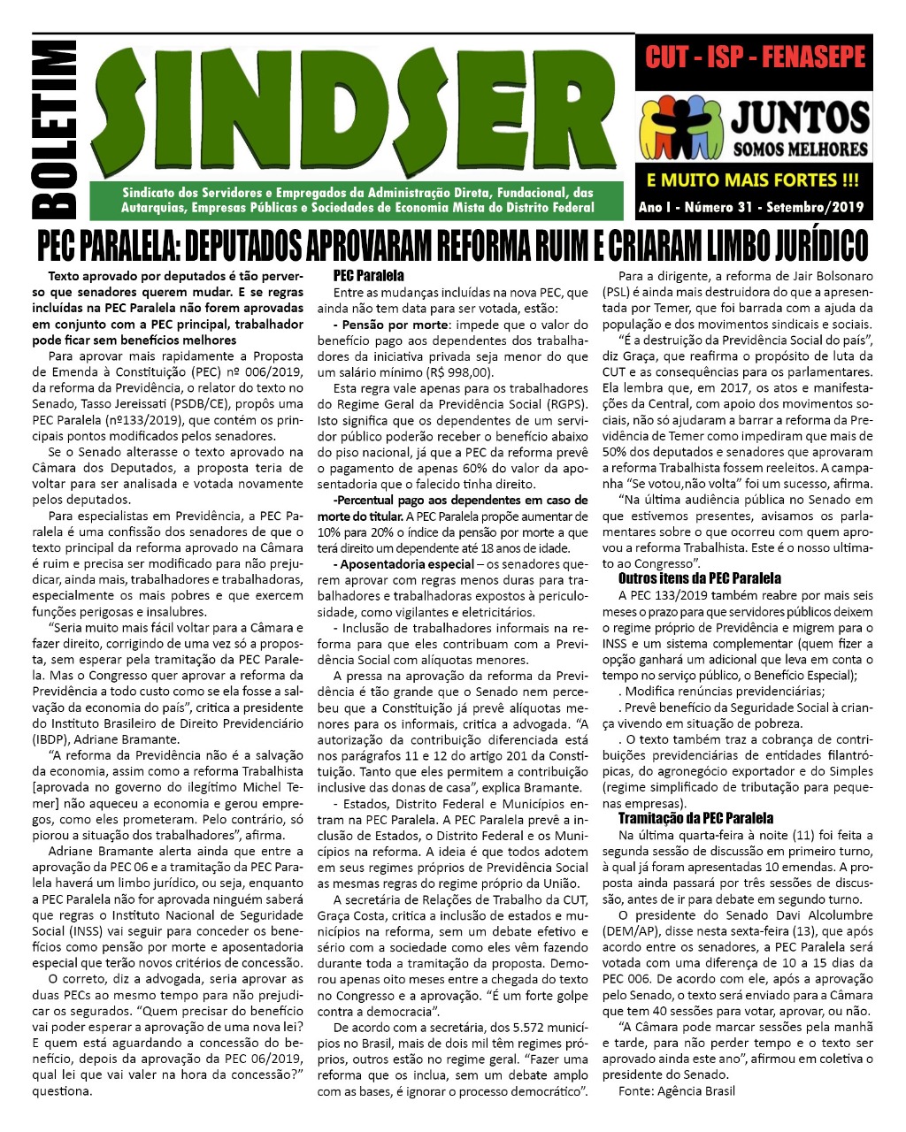 Informativo Sindser – 09/2019